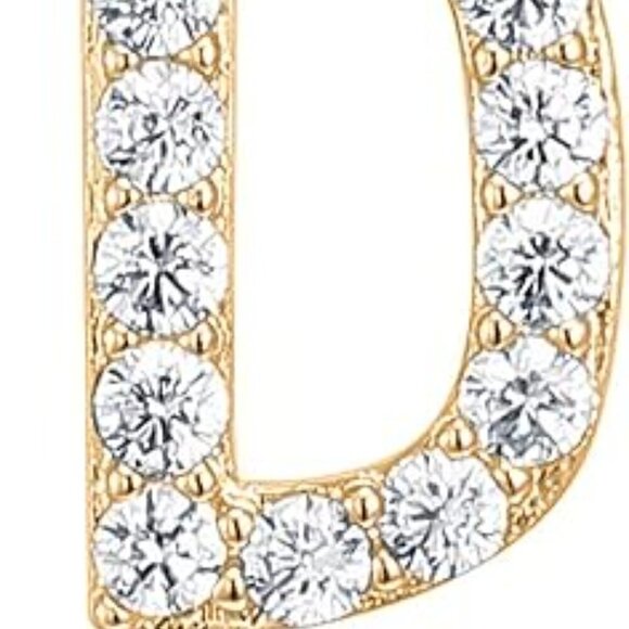 14K Yellow Gold Initial Necklace Letter Dainty Diamond Gift Present A - O - Picture 5 of 16